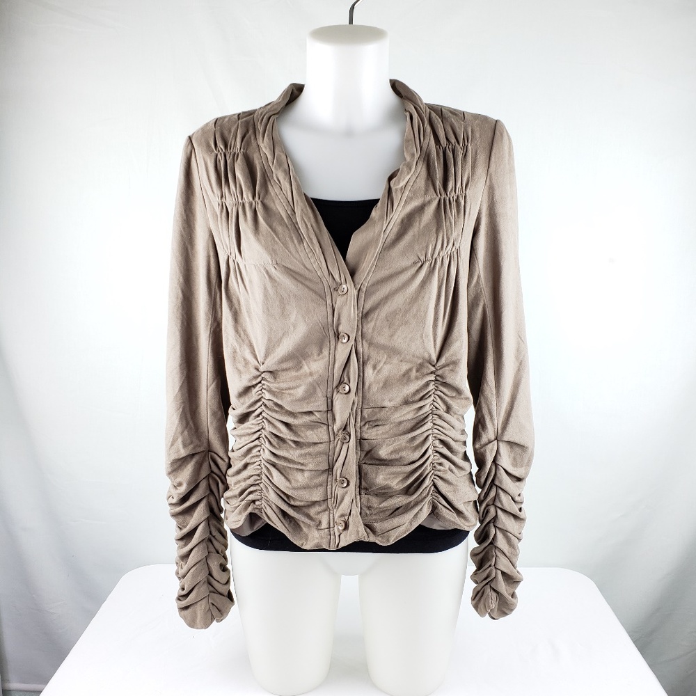 Miilla Light Brown Ruched soft Lined Blazer Size L